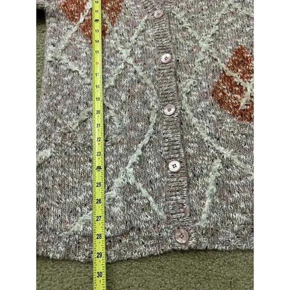 CARDUCCI Vintage Womens Pink Sweater Cardigan Mohair Blend Vneck Fringe SMALL - Picture 8 of 8